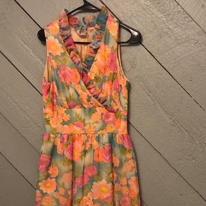 Vintage maxi garden floral dress